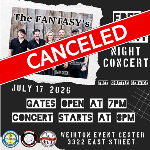 Weirton's Friday night concert canceled